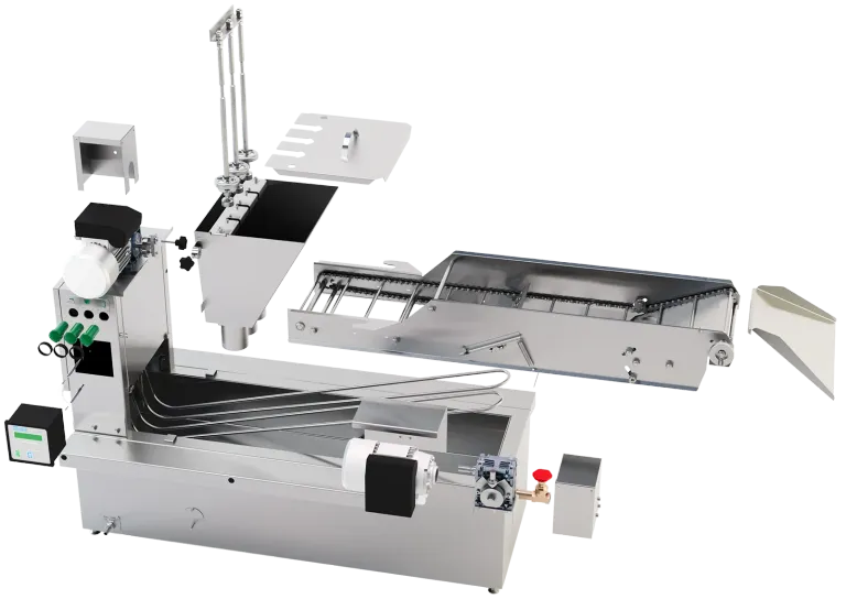 Exploded view of the MP3 showing its modular, replaceable components
